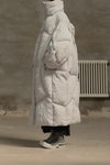 CHENPENG gray drawstring egg-shaped down coat CP20AWJ003